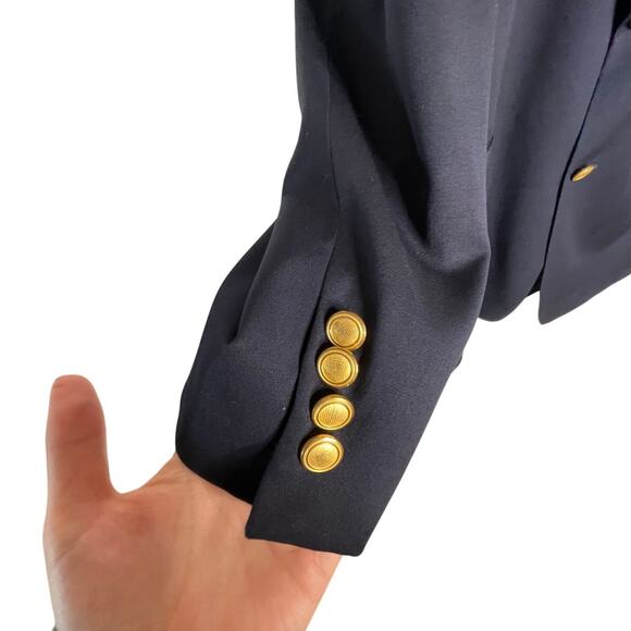Hart Schaffner&Marx 40R Wool Blazer Old Money Gold Buttons Jacket Navy Blue EUC! - Picture 7 of 9